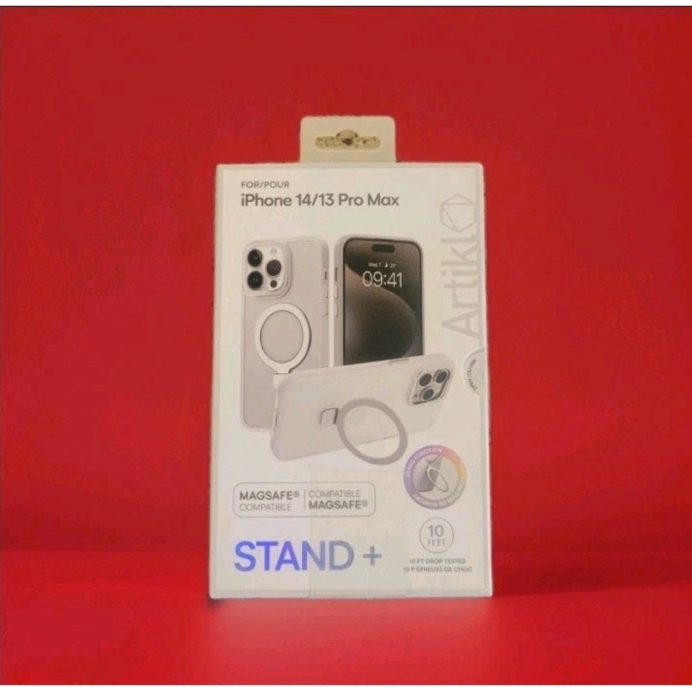 Artikl iPhone Case W/Loop Stand For iPhone 14/13 Pro Max White & Silver Magsafe